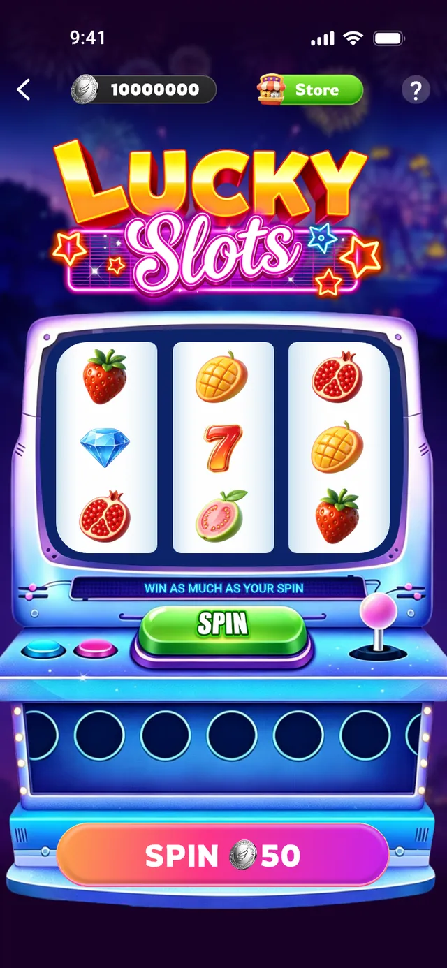 ReelEarn Lucky Slots mini game with three spinning reels